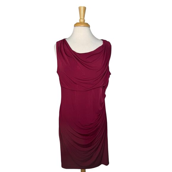 Ann Taylor Dresses & Skirts - ANN TAYLOR Jersey Draped Sleeveless Dress in Garnet Red Size 16 Womens Career